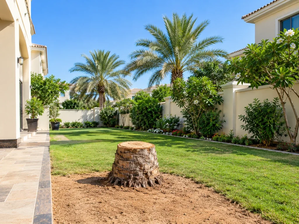 Storm-damaged tree cleared from a villa